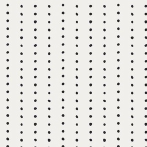 Vertical dots stripes | Medium Scale | Linen White, charcoal black