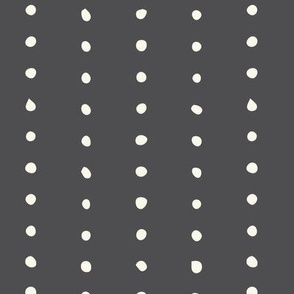 Vertical dots stripes | Large Scale | Charcoal grey, creamy white