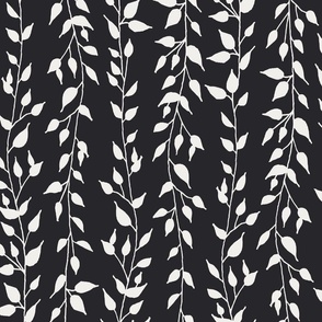 Botanical vines | Large Scale | Rich black, creamy white | black and white