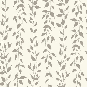 Botanical vines | Large Scale | cream white, light grey