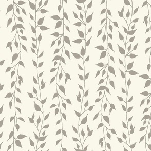 Botanical vines | Medium Scale | cream white, light grey