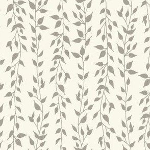 Botanical vines | Small Scale | cream white, light grey