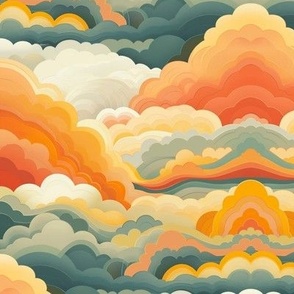Abstract Bubble Cloud Sunset