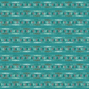 East West Winter Forest on Teal - Medium