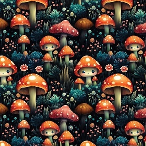 Whimsical Mushroom Characters