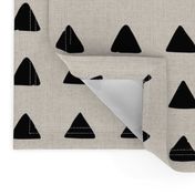 mud cloth triangles flax and black