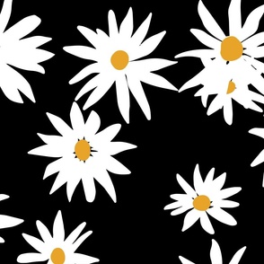Jumbo Daphne Daisy - Black White and Yellow