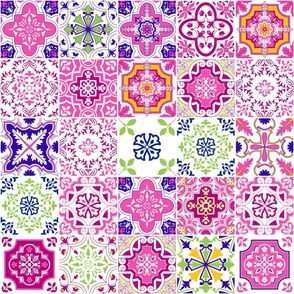 Pink and Blue Mosaic Tiles for Your Walls