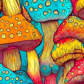 mega colored mushrooms