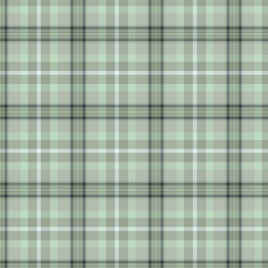 Cabincore Mint and Olive Green Tartan Plaid Small Scale
