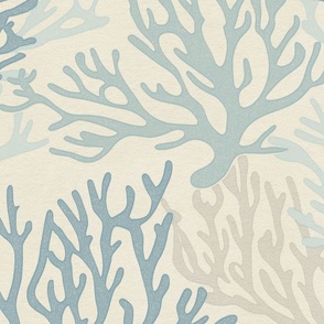 Seaside Coral Coastal Home Decor - Muted Blues, Natural and Sand Tones
