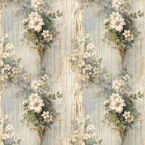 White Flowers on Wood - small