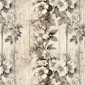 Neutral Distressed Victorian Floral - small