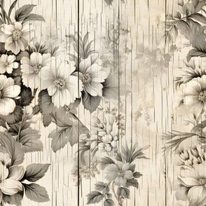 Neutral Distressed Victorian Floral - medium
