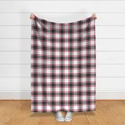 FS Large  Black Check Plaid with Red on White Background Team Colors