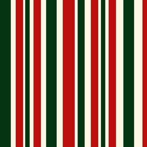 Retro Christmas Red and Green Vertical Stripes