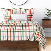 Large / Christmas Watercolor Plaid Buffalo Check