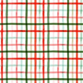 Small / Christmas Watercolor Plaid 