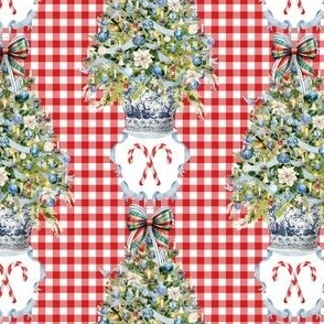 Chinoiserie Christmas Tree with Red Gingham