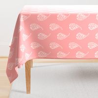 delicate floral paisley teardrop block print // salmon pink