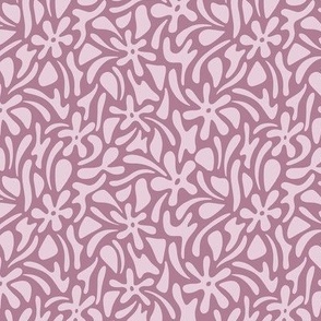 Modern minimal floral and abstract shapes in mauve purple - Small