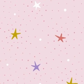 Cute stars in the sky - Light light pink - Medium