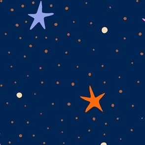 Cute stars in the sky - Indigo blue - Large