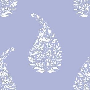delicate floral paisley teardrop block print // lilac purple