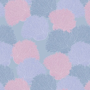 Sea Anemones Seamless Pattern Featuring Pantone Intangible Palette