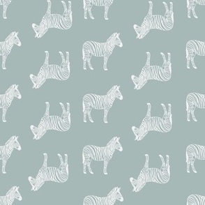 Simple zebra line art pattern in white and green