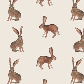 Watercolor Rabbits on a neutral background