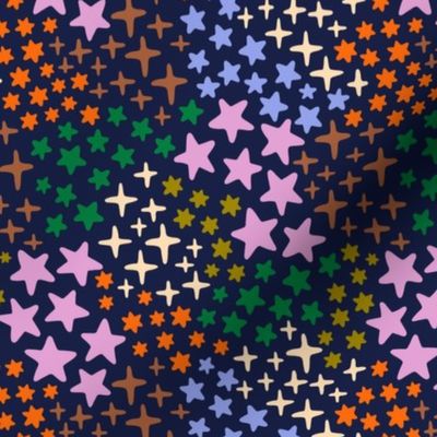 Cute colorful starry night pattern - Medium