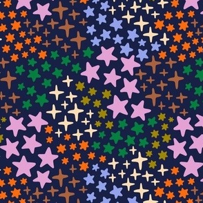 Cute colorful starry night pattern - Medium