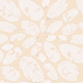 Natural Appelblaar: Non-Directional Leaf Pattern on beige background