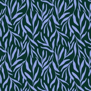 Modern leaves - Dark green and light blue - Small
