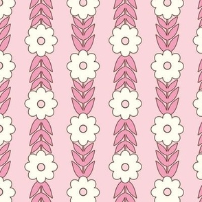 Groovy Retro Stacked Floral Flowers-pink