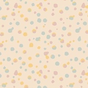 Watercolor dots and blotches on peach