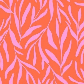 Modern leaves - Red and pink - Medium