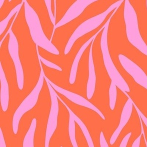 Modern leaves - Red and pink - Large