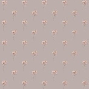 Dainty Peach flowers with a taupe, violet background