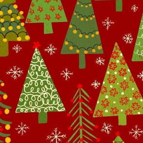(L) Decorative Christmas trees
