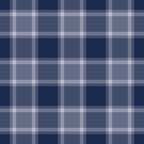 Monochromatic Plaid Indaco Blue Small Scale