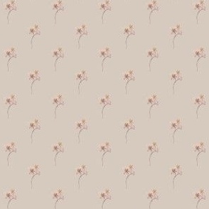 Dainty Peach flowers with a cream background