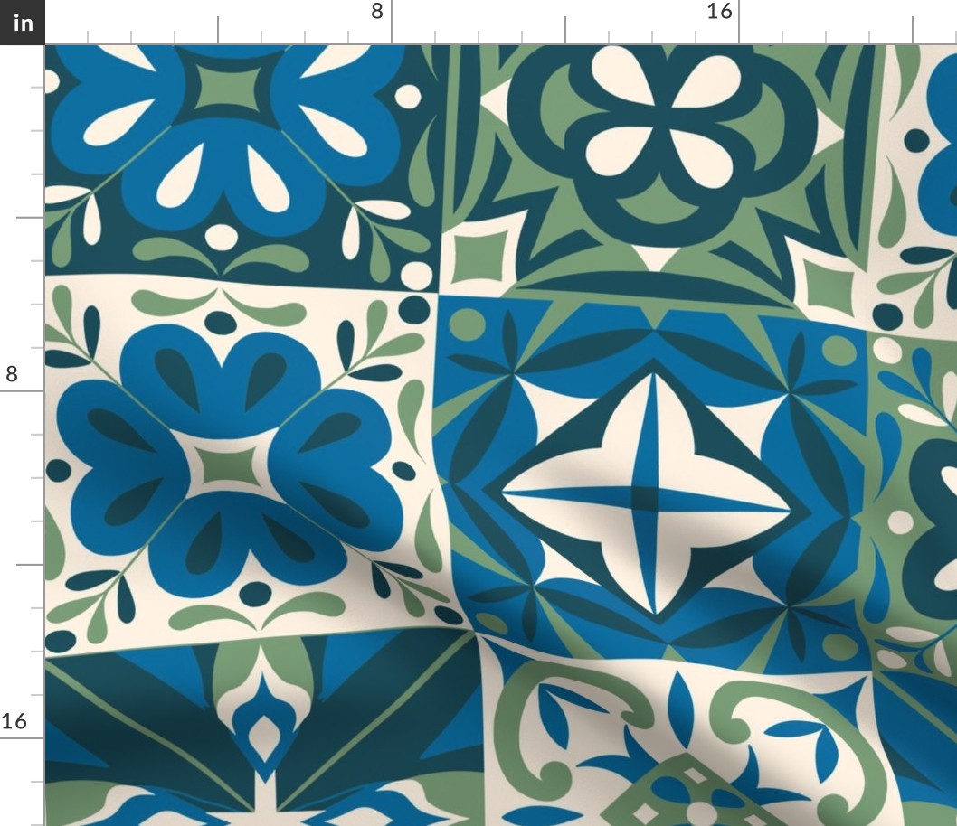 Azulejo tiles // blue green // medium  