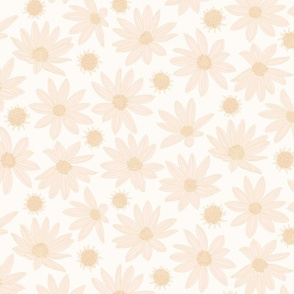 summer's end helianthus floral XL scale soft blush by Pippa Shaw