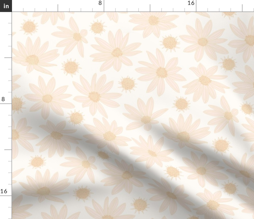 summer's end helianthus floral XL scale soft blush by Pippa Shaw