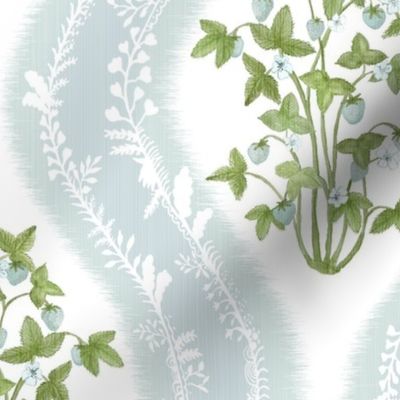 #4 Strawberry Stripe Light Aqua and Green White Vine copy