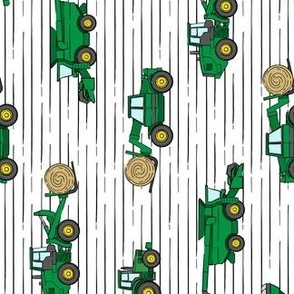 farming equipment - tractor farm - green on stripes - (90) LAD19