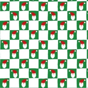 Checkerboard w Santa green small