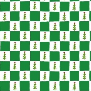 Checkerboard w Xmas Tree green small